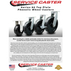 Service Caster 8 Inch Heavy Duty Phenolic Wheel Swivel Caster Swivel Locks 2 Brakes, 2PK SCC-KP92S830-PHR-BSL-2-SLB-2